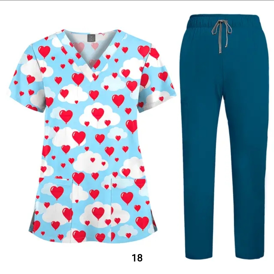 V-Neck Scrub Set – Top & Jogger Pant